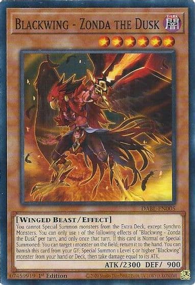 Blackwing Zonda the Dusk Darkwing Blast Yu-Gi-Oh! card