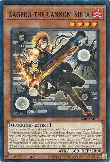 Kagero the Cannon Ninja Darkwing Blast Yu-Gi-Oh! card