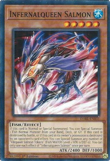 Infernalqueen Salmon Darkwing Blast Yu-Gi-Oh! card