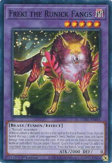 Freki the Runick Fangs Darkwing Blast Yu-Gi-Oh! card
