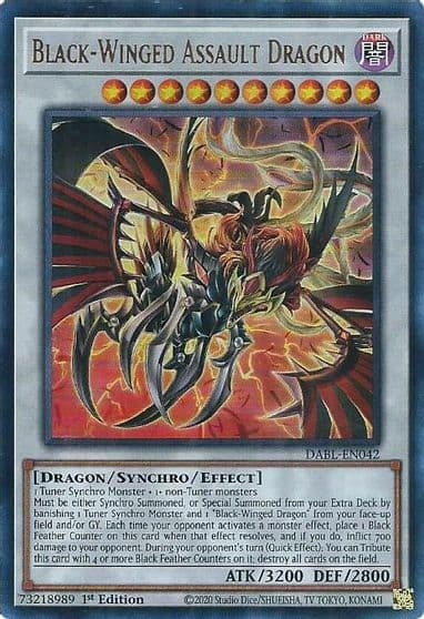 Black Winged Assault Dragon Darkwing Blast Yu-Gi-Oh! card