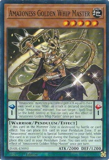 Amazoness Golden Whip Master Darkwing Blast Yu-Gi-Oh! card