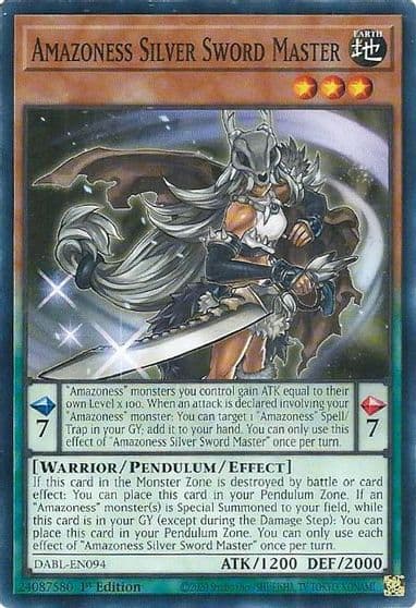 Amazoness Silver Sword Master Darkwing Blast Yu-Gi-Oh! card