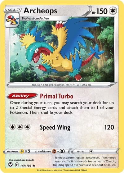 Archeops SWSH12: Silver Tempest Pokemon card