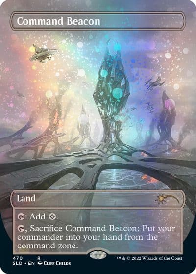 Command Beacon Borderless Galaxy Foil Secret Lair Drop Series Magic card