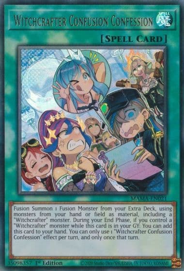 Witchcrafter Confusion Confession Magnificent Mavens Yu-Gi-Oh! card