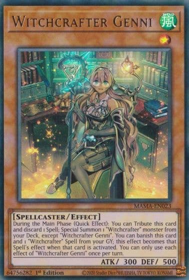 Witchcrafter Genni Magnificent Mavens Yu-Gi-Oh! card