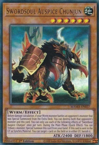 Swordsoul Auspice Chunjun Magnificent Mavens Yu-Gi-Oh! card