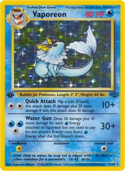 Vaporeon (12) Jungle Pokemon card