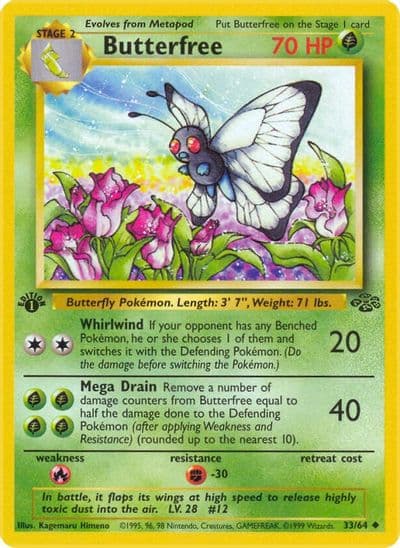 Butterfree Jungle Pokemon card