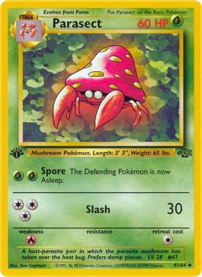 Parasect Jungle Pokemon card