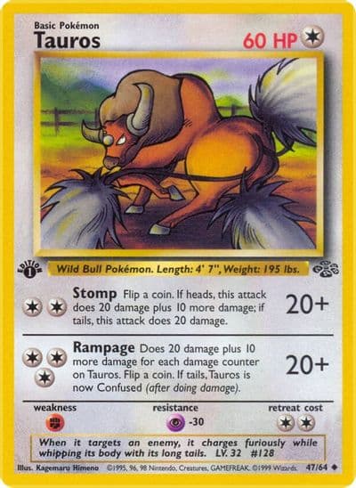Tauros Jungle Pokemon card