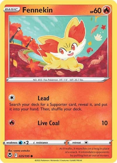 Fennekin SWSH12: Silver Tempest Pokemon card