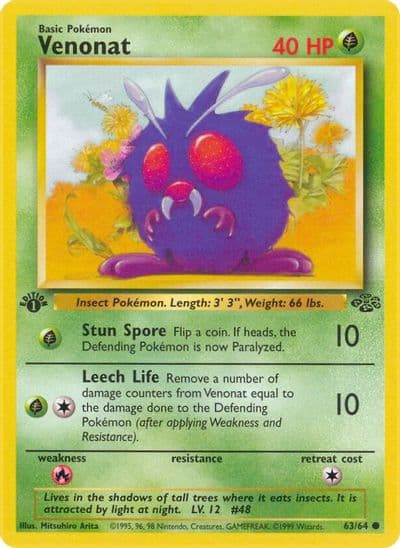 Venonat Jungle Pokemon card