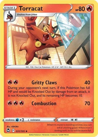 Torracat SWSH12: Silver Tempest Pokemon card