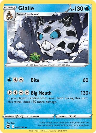 Glalie SWSH12: Silver Tempest Pokemon card