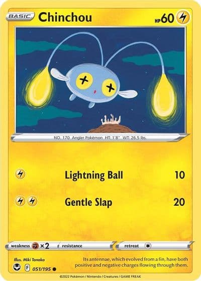 Chinchou SWSH12: Silver Tempest Pokemon card