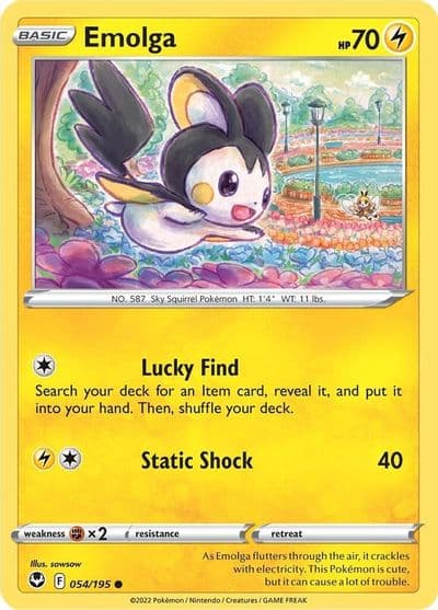 Emolga SWSH12: Silver Tempest Pokemon card