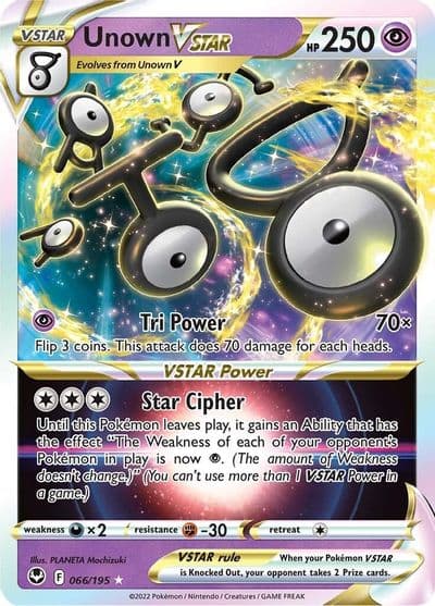 Unown VSTAR SWSH12: Silver Tempest Pokemon card