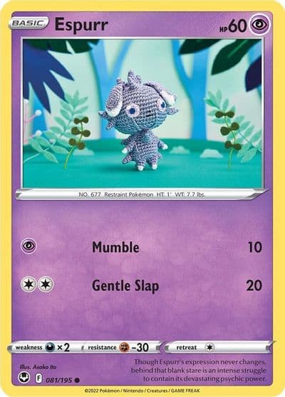 Espurr SWSH12: Silver Tempest Pokemon card