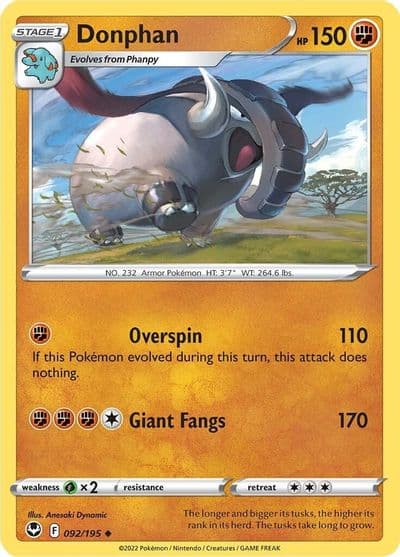 Donphan SWSH12: Silver Tempest Pokemon card
