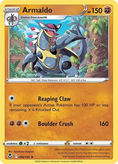 Armaldo SWSH12: Silver Tempest Pokemon card