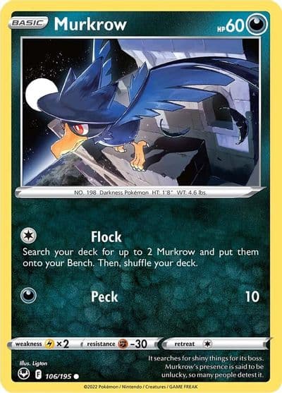 Murkrow SWSH12: Silver Tempest Pokemon card