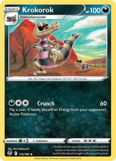 Krokorok SWSH12: Silver Tempest Pokemon card