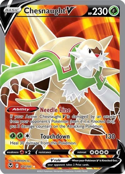 Chesnaught V (Full Art) SWSH12: Silver Tempest Pokemon card