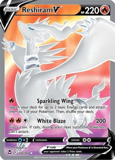 Reshiram V (Full Art) SWSH12: Silver Tempest Pokemon card