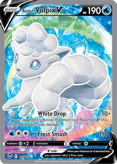 Alolan Vulpix V (Full Art) SWSH12: Silver Tempest Pokemon card