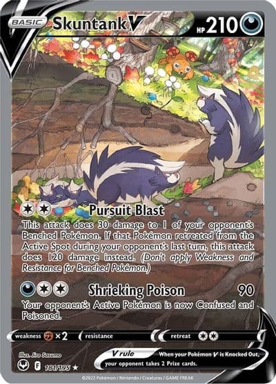 Skuntank V (Alternate Full Art) SWSH12: Silver Tempest Pokemon card