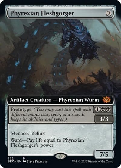Phyrexian Fleshgorger Extended Art The Brothers' War Magic card