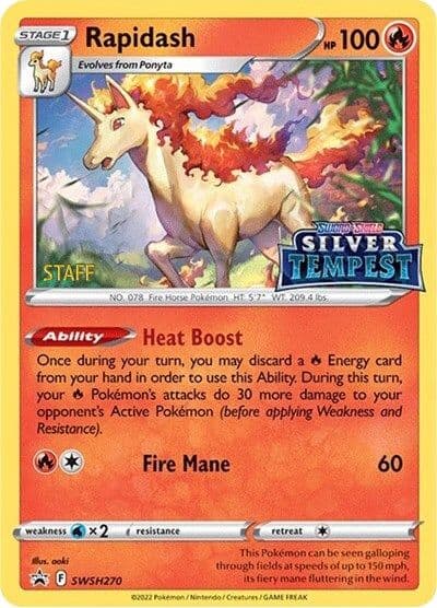 Rapidash - SWSH270 (Prerelease) [STAFF] SWSH: Sword & Shield Promo Cards Pokemon card