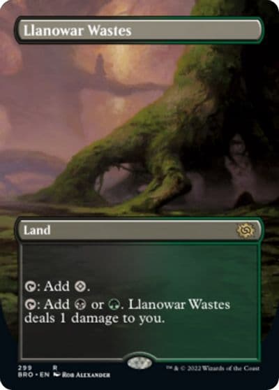 Llanowar Wastes Borderless The Brothers' War Magic card