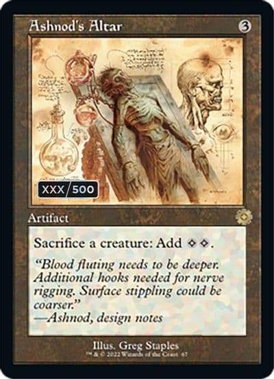 Ashnods Altar Schematic Serial Numbered The Brothers' War: Retro Frame Artifacts Magic card