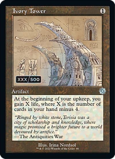 Ivory Tower Schematic Serial Numbered The Brothers' War: Retro Frame Artifacts Magic card