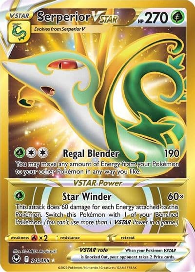 Serperior VSTAR SWSH12: Silver Tempest Pokemon card