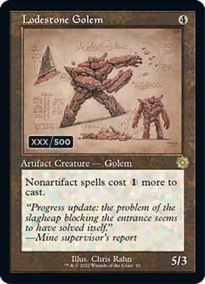Lodestone Golem Schematic Serial Numbered The Brothers' War: Retro Frame Artifacts Magic card