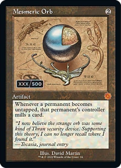 Mesmeric Orb Schematic Serial Numbered The Brothers' War: Retro Frame Artifacts Magic card