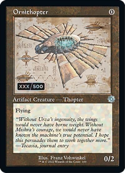 Ornithopter Schematic Serial Numbered The Brothers' War: Retro Frame Artifacts Magic card