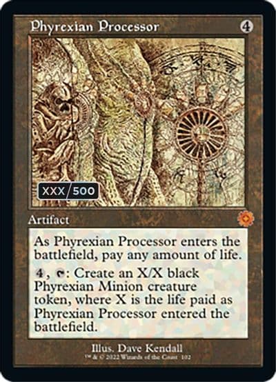 Phyrexian Processor Schematic Serial Numbered The Brothers' War: Retro Frame Artifacts Magic card