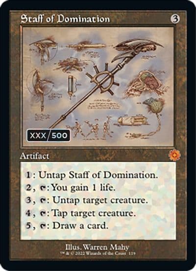 Staff of Domination Schematic Serial Numbered The Brothers' War: Retro Frame Artifacts Magic card