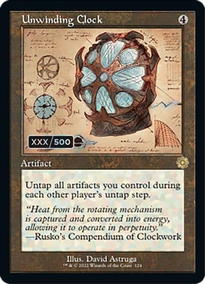 Unwinding Clock Schematic Serial Numbered The Brothers' War: Retro Frame Artifacts Magic card