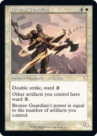 Bronze Guardian Retro Frame Commander: The Brothers' War Magic card