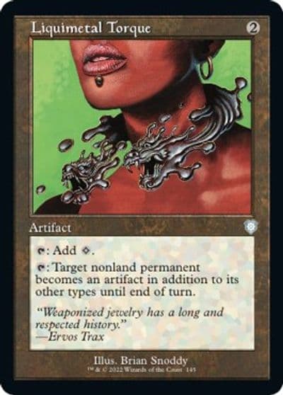 Liquimetal Torque Retro Frame Commander: The Brothers' War Magic card