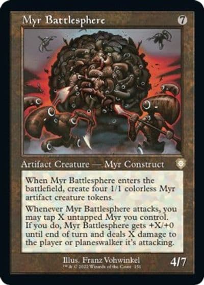 Myr Battlesphere Retro Frame Commander: The Brothers' War Magic card