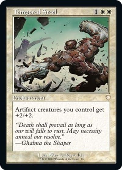 Tempered Steel Retro Frame Commander: The Brothers' War Magic card
