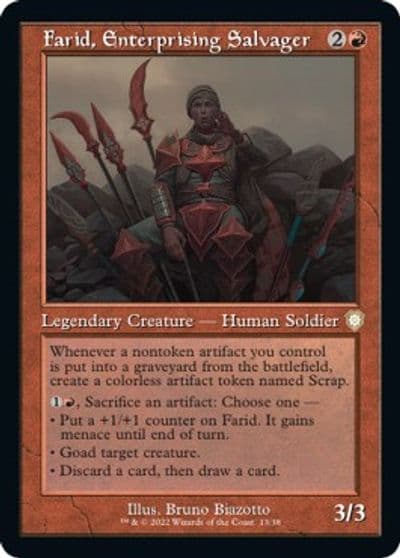 Farid Enterprising Salvager Retro Frame Commander: The Brothers' War Magic card