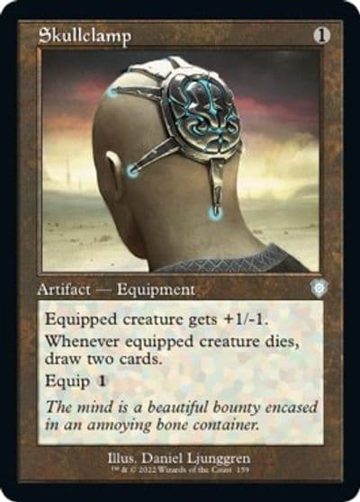 Skullclamp Retro Frame Commander: The Brothers' War Magic card